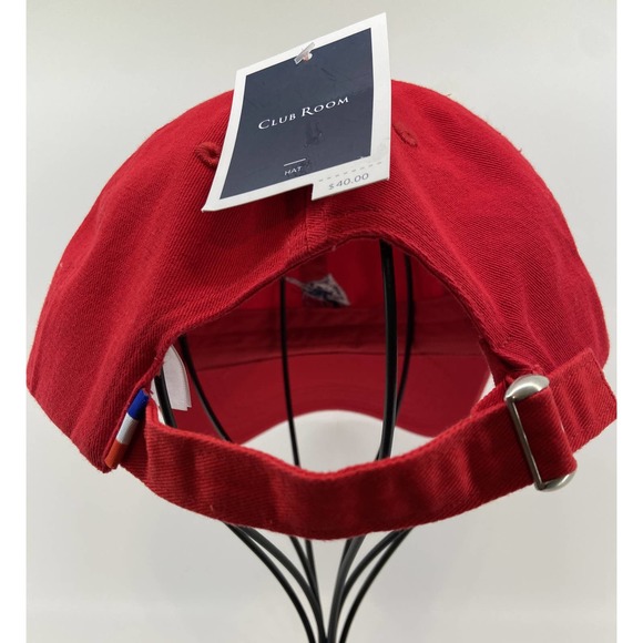 Club Room Embroidered Fishing Theme Baseball Cap Red Adjustable One Size NEW - Picture 3 of 7